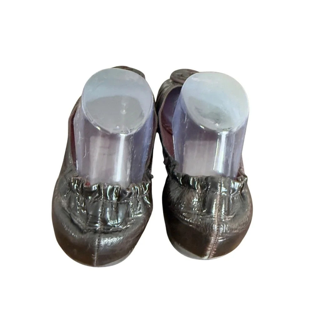 Tory Burch Reva Fig Port‎ Wine Patent Leather Ballet Flats Women Size 8